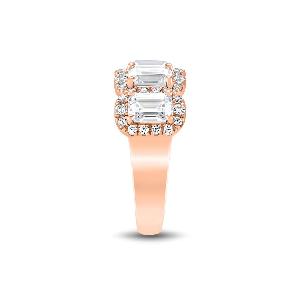 Lab Grown Diamond Emerald-Cut Halo Band in 10K Rose Gold (3 ct. tw.) – Image 3 of 3