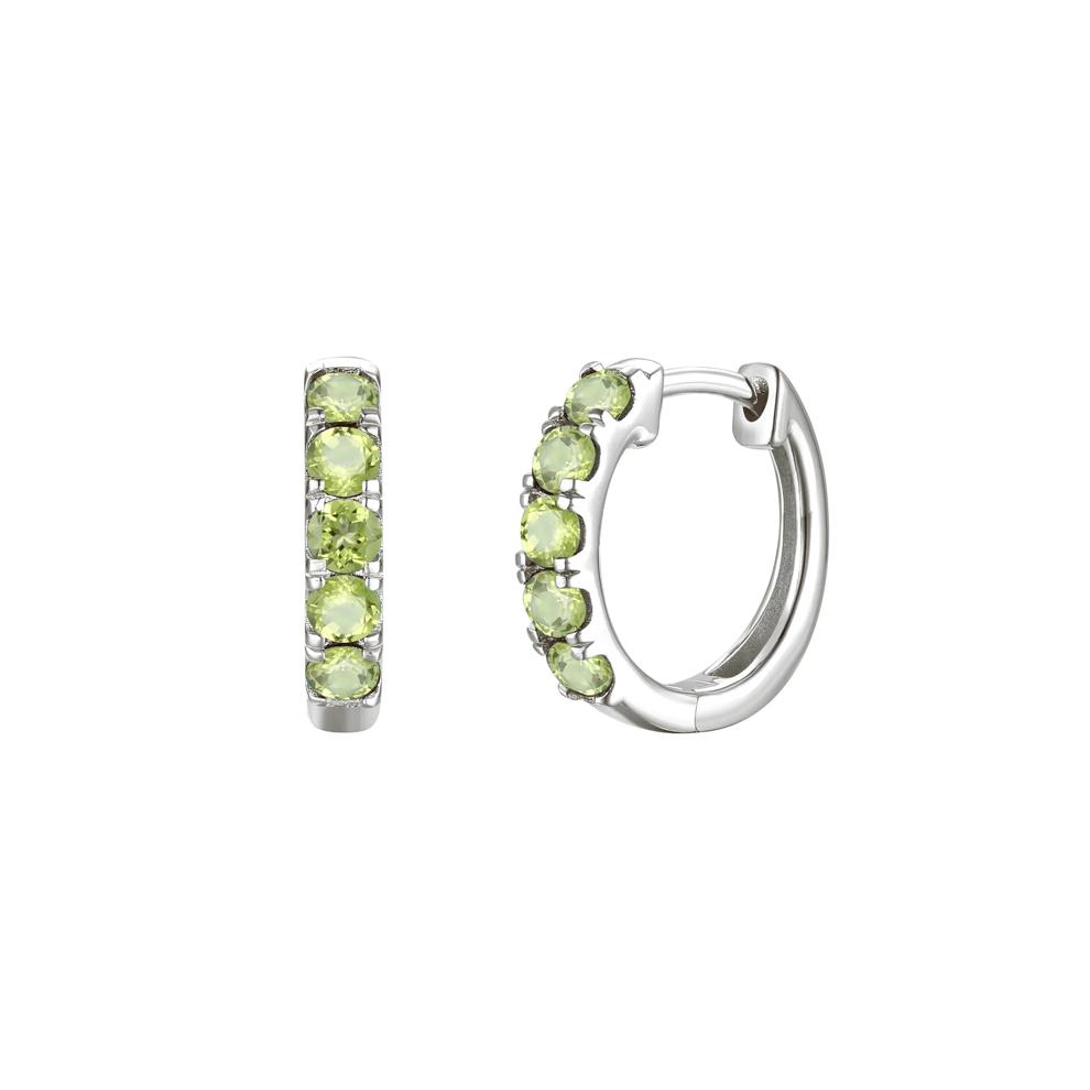 Peridot Hoop Earrings in 10K White Gold – Image 1 of 1