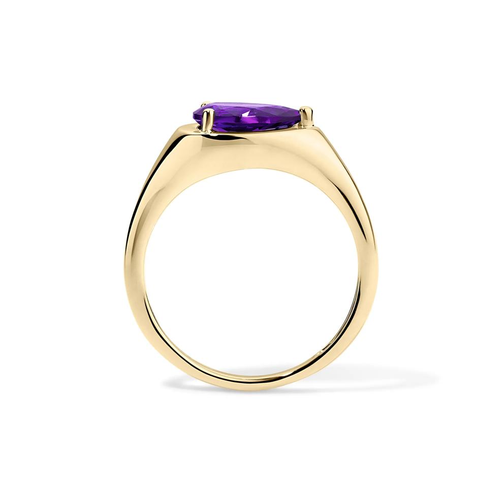 Pear-Shaped Amethyst Ring in 10K Yellow Gold – Image 3 of 4