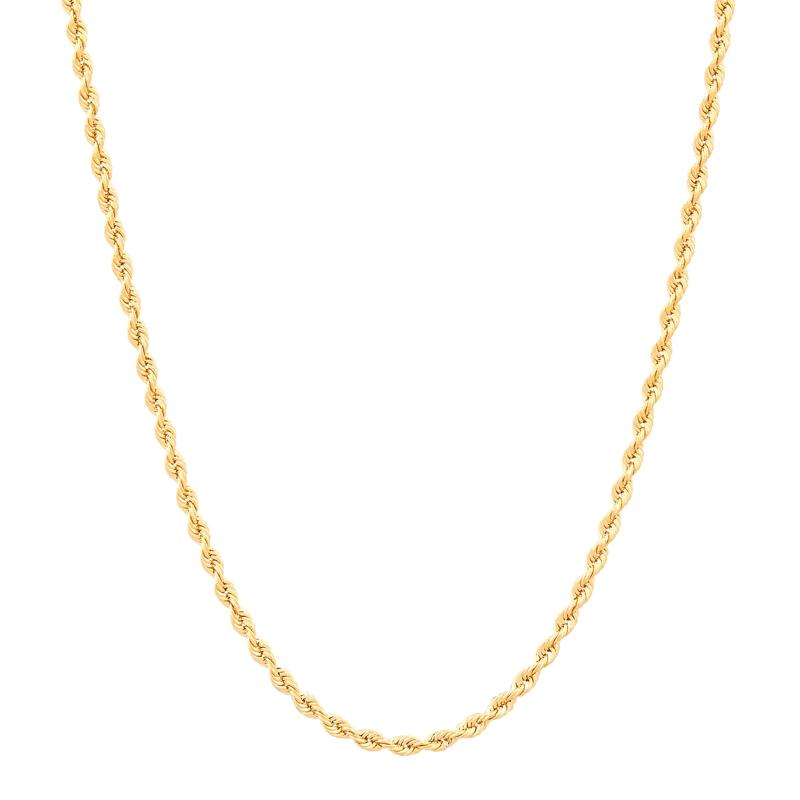 Heavy Hollow Glitter Rope Chain in 14K Yellow Gold, 16&quot; – Image 1 of 3