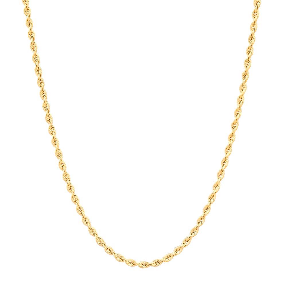 Heavy Hollow Glitter Rope Chain in 14K Yellow Gold, 16" – Image 1 of 3