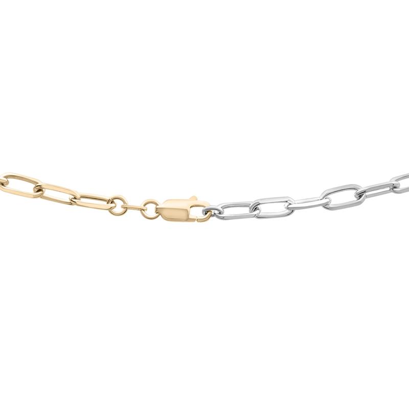 Two-Tone Paperclip Chain Necklace in Vermeil and Sterling Silver, 18&quot; – Image 4 of 7