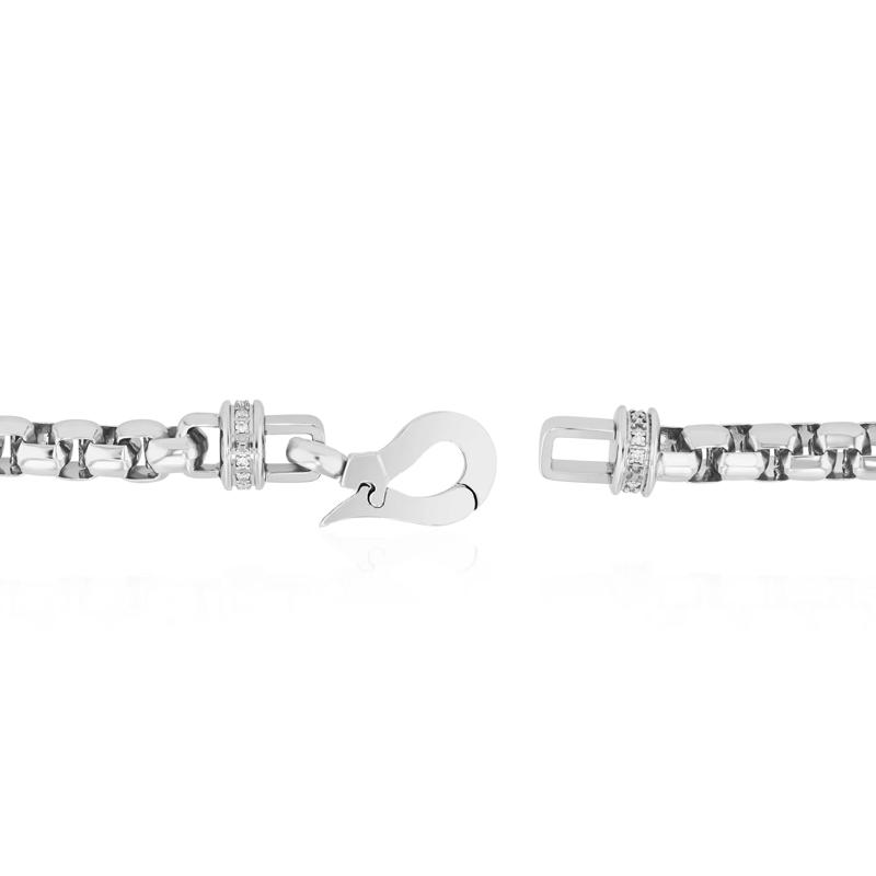 Men&#39;s Diamond Terminal Bracelet in Stainless Steel &#40;1/10 ct. tw.&#41; – Image 3 of 8