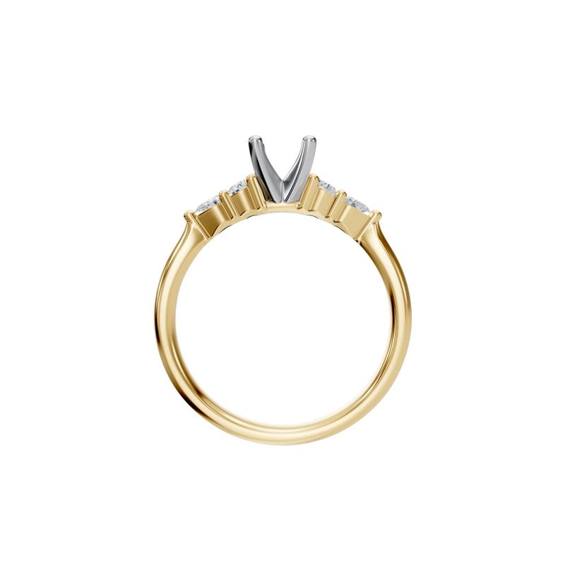 Diamond Semi-Mount Engagement Ring in 14K Yellow and White Gold &#40;1/10 ct. tw.&#41; &#40;Setting Only&#41; – Image 3 of 6