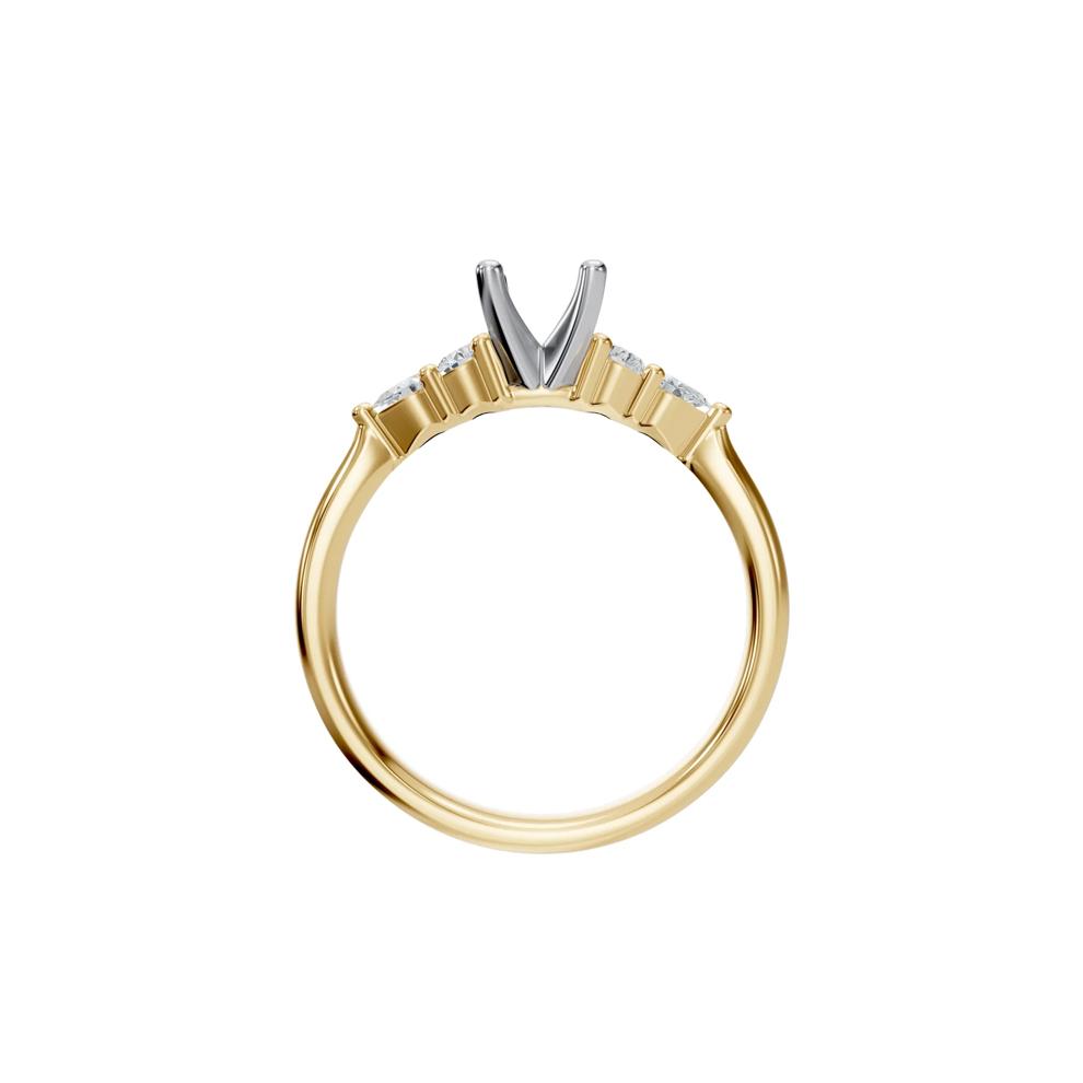 Diamond Semi-Mount Engagement Ring in 14K Yellow and White Gold (1/10 ct. tw.) (Setting Only) – Image 3 of 6