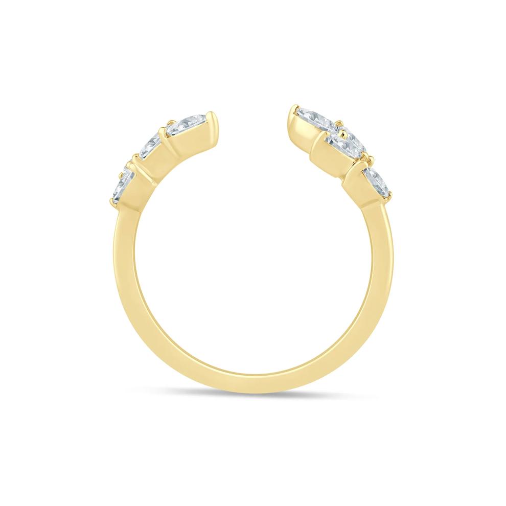 Lab Grown Diamond Floral Open Anniversary Band in 14K Yellow Gold (3/8 ct. tw.) – Image 2 of 3