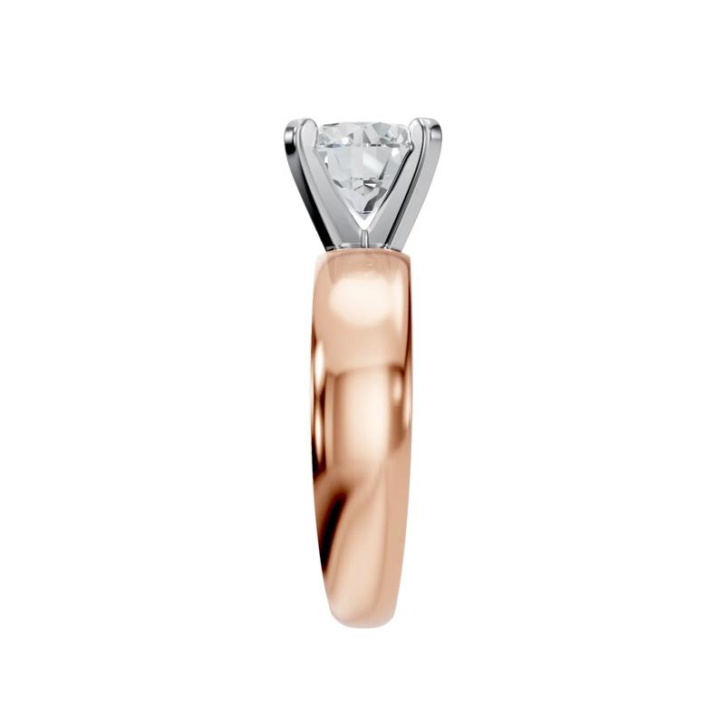 Solitaire Half-Round Semi-Mount Engagement Ring in 14K Rose Gold (Setting Only) – Image 5 of 8