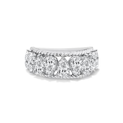 Lab Grown Diamond Alternating Pear-Shaped Anniversary Band in 10K White Gold (3 ct. tw.)