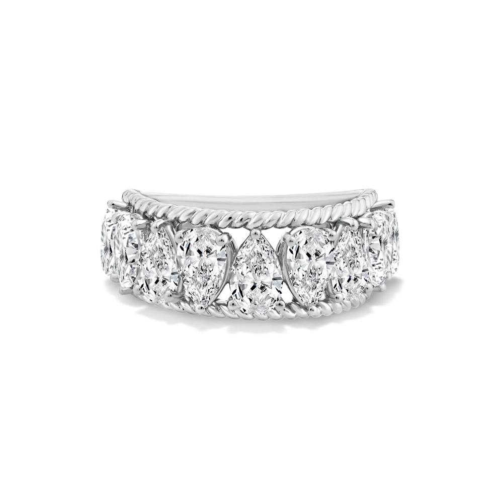 Lab Grown Diamond Alternating Pear-Shaped Anniversary Band in 10K White Gold (3 ct. tw.) – Image 1 of 4