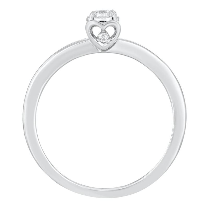 Round Diamond Promise Ring with Illusion Setting in 10K White Gold (1/10 ct. tw.) – Image 2 of 3