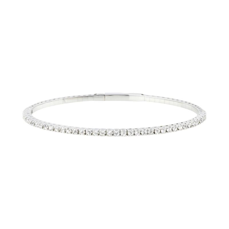 Diamond Flex Bangle Bracelet in 10K White Gold &#40;1 ct. tw.&#41;  – Image 1 of 2