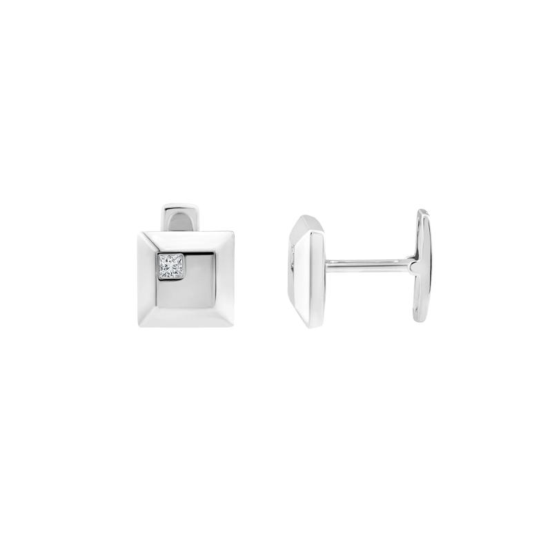 Men&#39;s Lab Grown Diamond Cufflinks in Sterling Silver &#40;1/3 ct. tw.&#41; – Image 2 of 2
