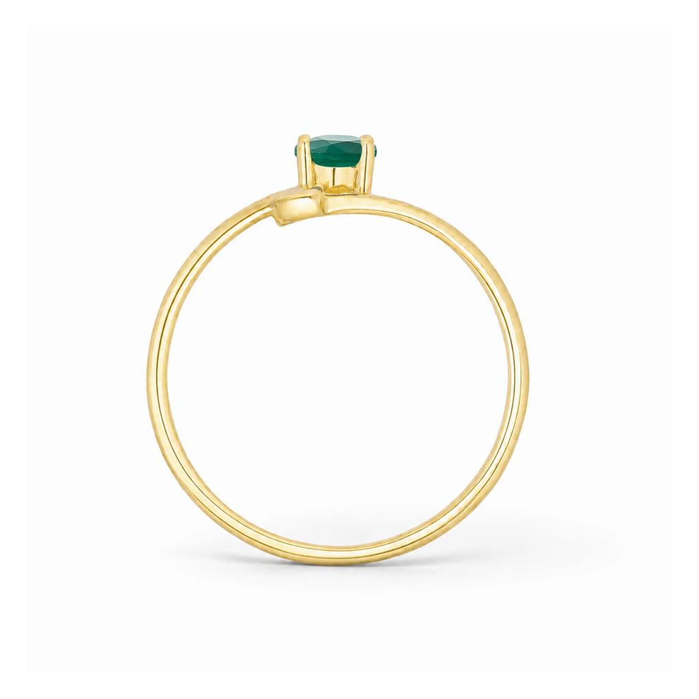 Emerald Twisted Ring in 10K Yellow Gold – Image 2 of 4