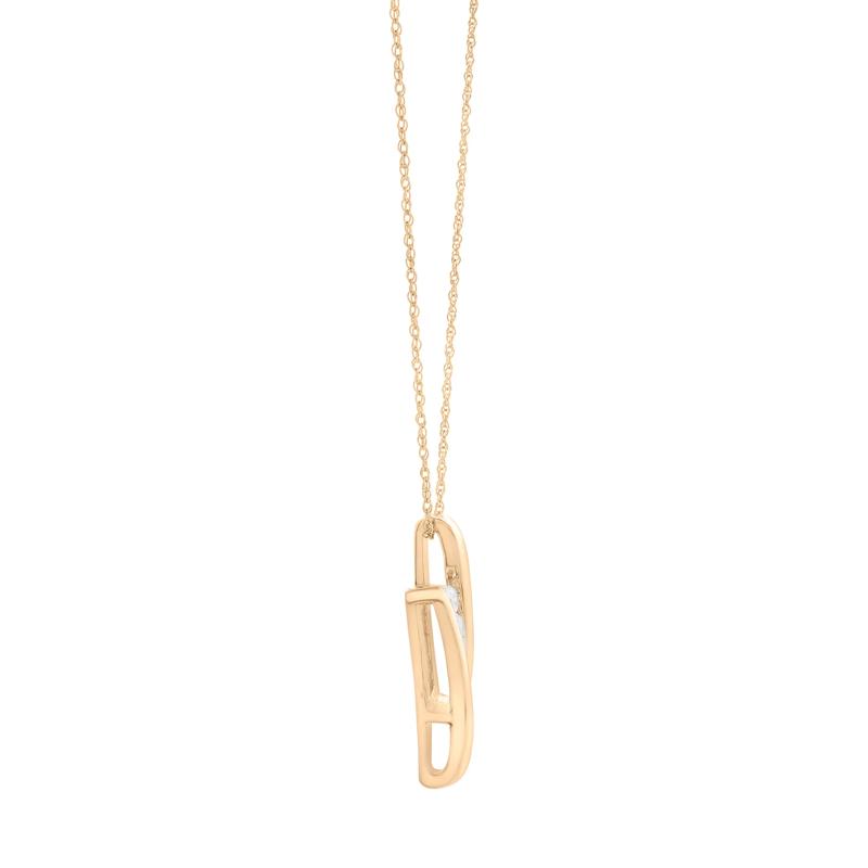 Diamond Bypass Pendant in 10K Yellow Gold (1/4 ct. tw.) – Image 3 of 4