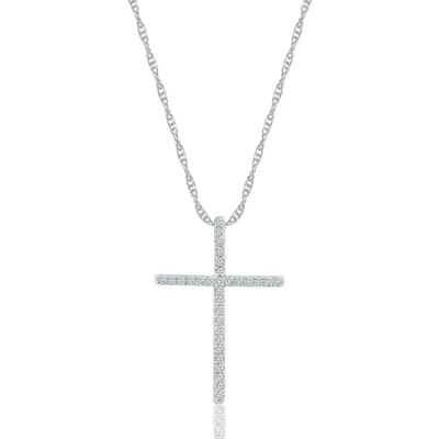 1/8 ct. tw. Diamond Cross Pendant in 10K White Gold