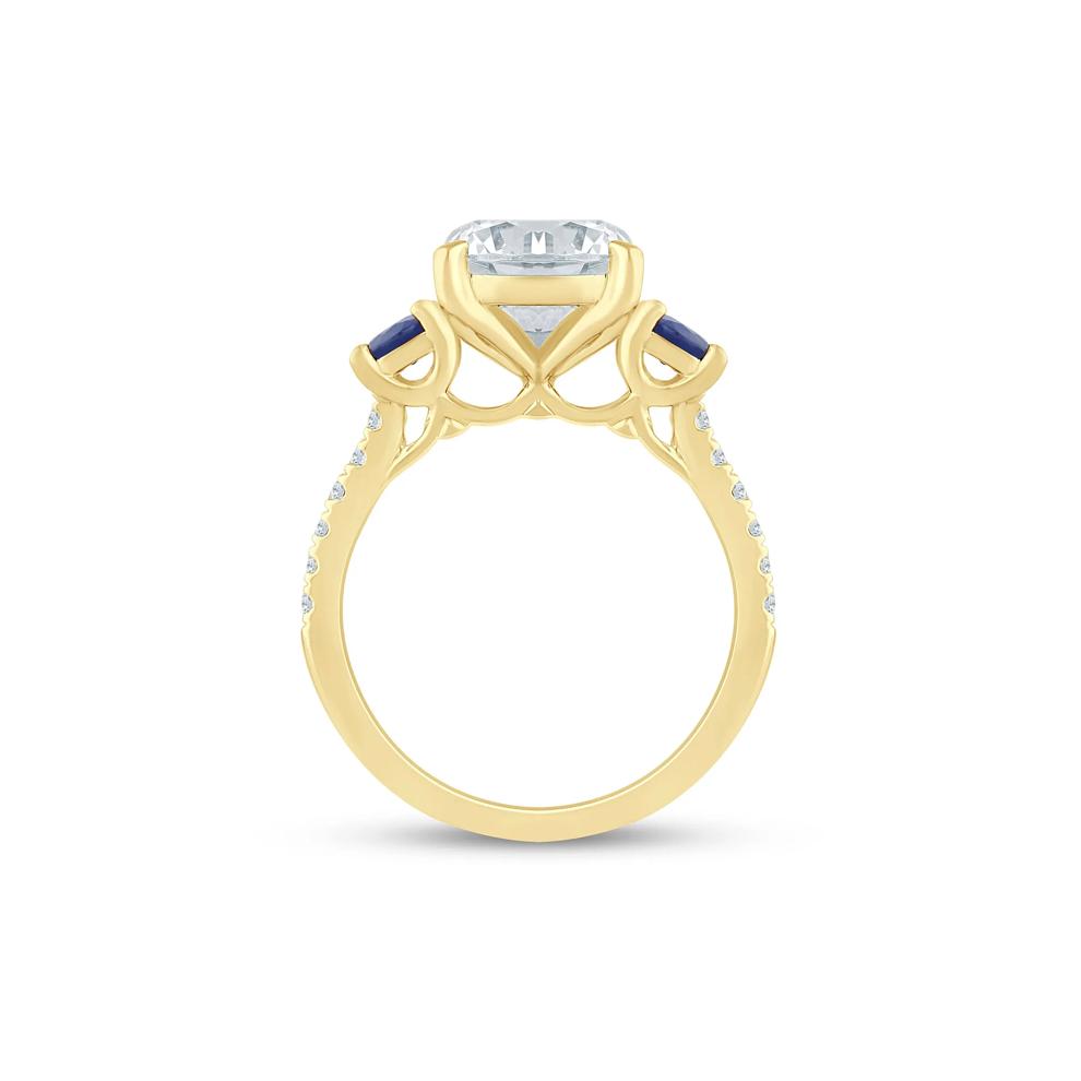 Lab Grown Diamond and Blue Sapphire Engagement Ring in 14K Yellow Gold (3 1/7 ct. tw.) – Image 2 of 3