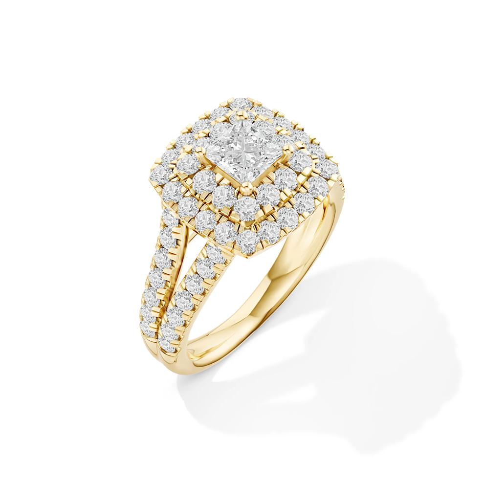 Lab Grown Diamond Princess-Cut Center Engagement Ring in 14K Yellow Gold (2 ct. tw.) – Image 4 of 4