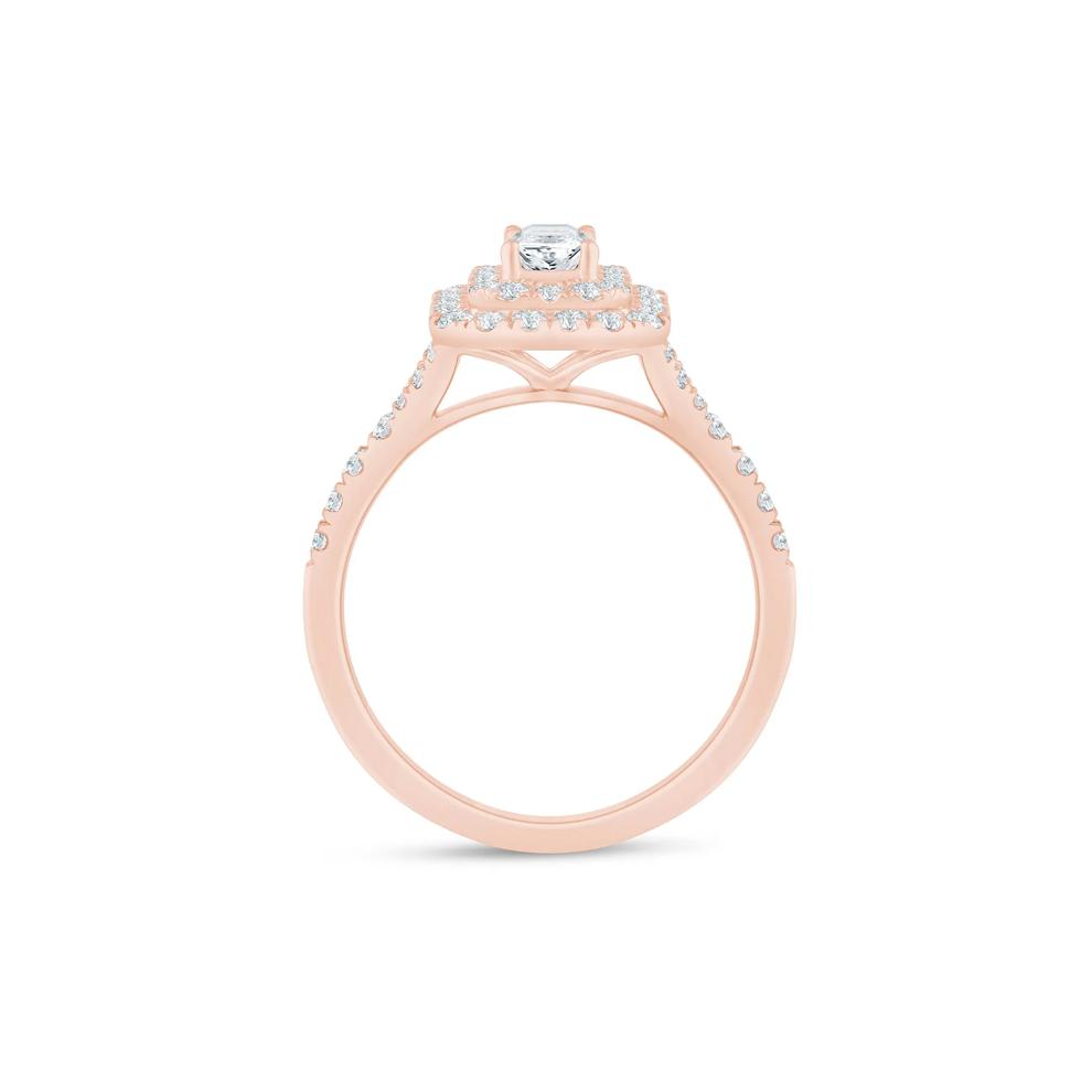Diamond Double Halo Engagement Ring in 14K Rose Gold (1 ct. tw.) – Image 2 of 3