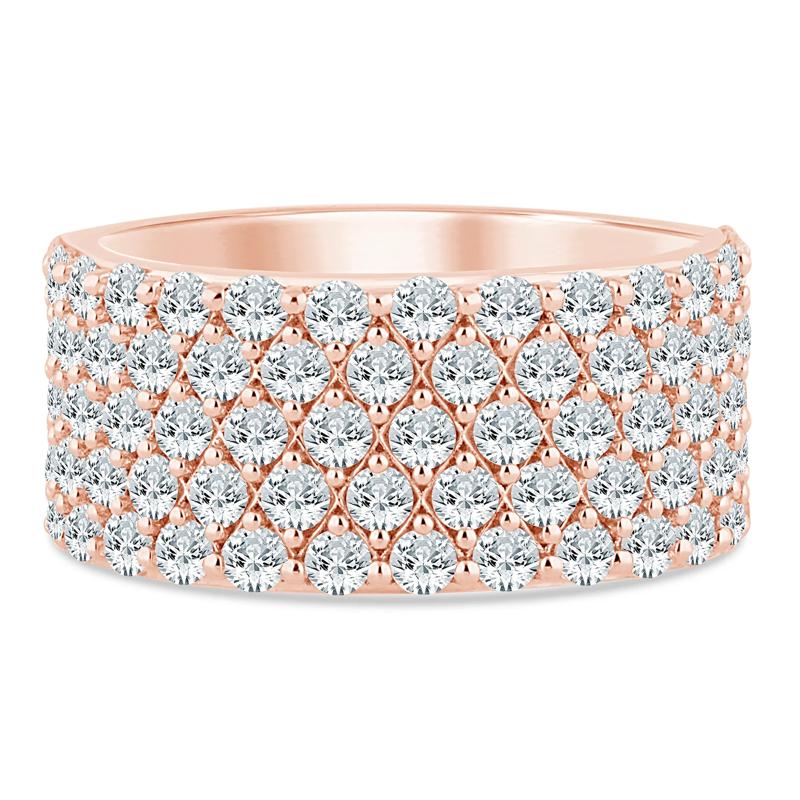 Lab Grown Diamond Pave Multi Row Band in 14K Rose Gold (2 ct. tw.) – Image 1 of 3