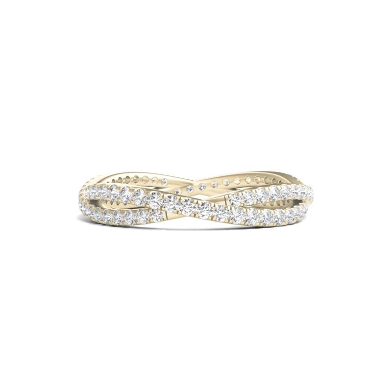 Diamond Infinity Twist&nbsp;Eternity Band in 14K Yellow Gold &#40;7/8 ct. tw.&#41; – Image 1 of 3