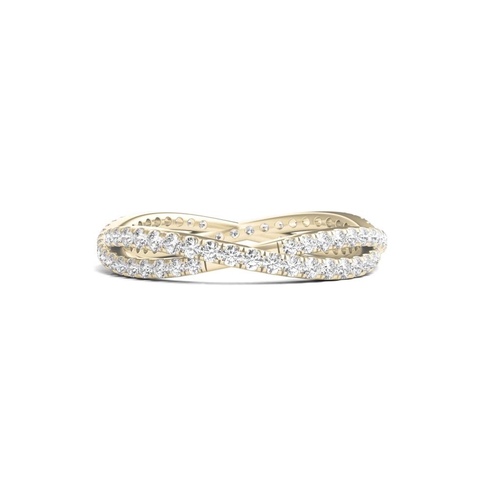 Diamond Infinity Twist&nbsp;Eternity Band in 14K Yellow Gold (7/8 ct. tw.) – Image 1 of 3
