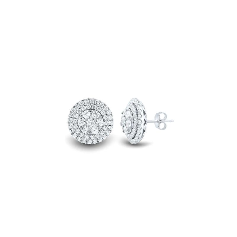 1 1/2 ct. tw. Lab Grown Diamond Stud Earrings in 14K White Gold – Image 1 of 2