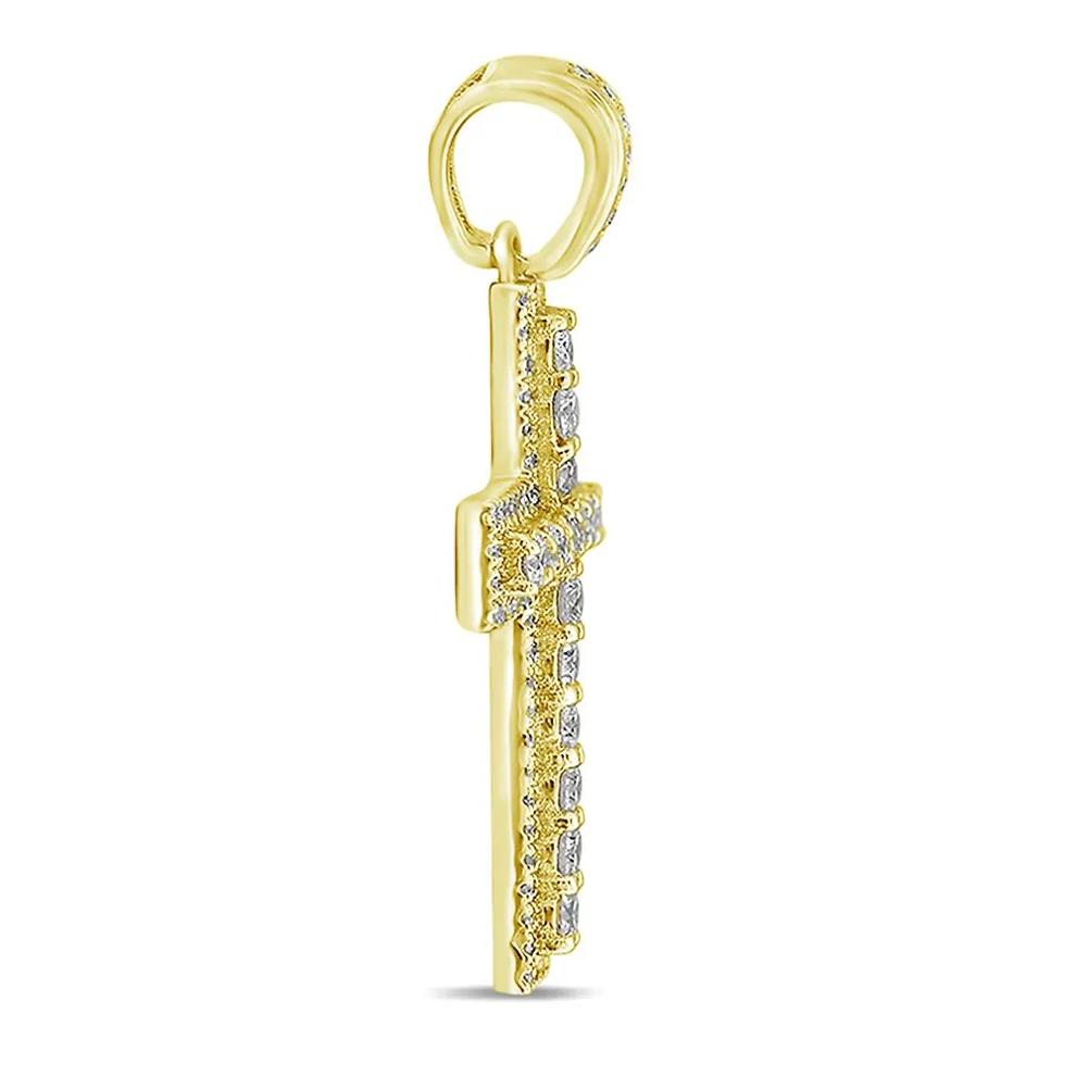 Men's Diamond Cross Pendant in 10K Yellow Gold (3/4 ct. tw.) – Image 3 of 4