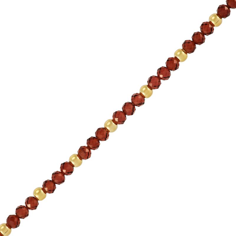 Beaded Garnet Necklace in Vermeil – Image 2 of 3