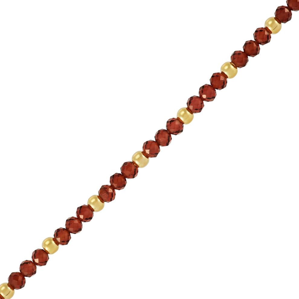 Beaded Garnet Necklace in Vermeil – Image 2 of 3