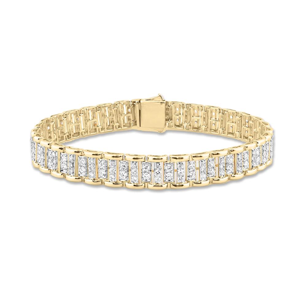 Men's Lab Grown Diamond Link Bracelet in 10K Yellow Gold, 8.5" (5 ct. tw.) – Image 1 of 2