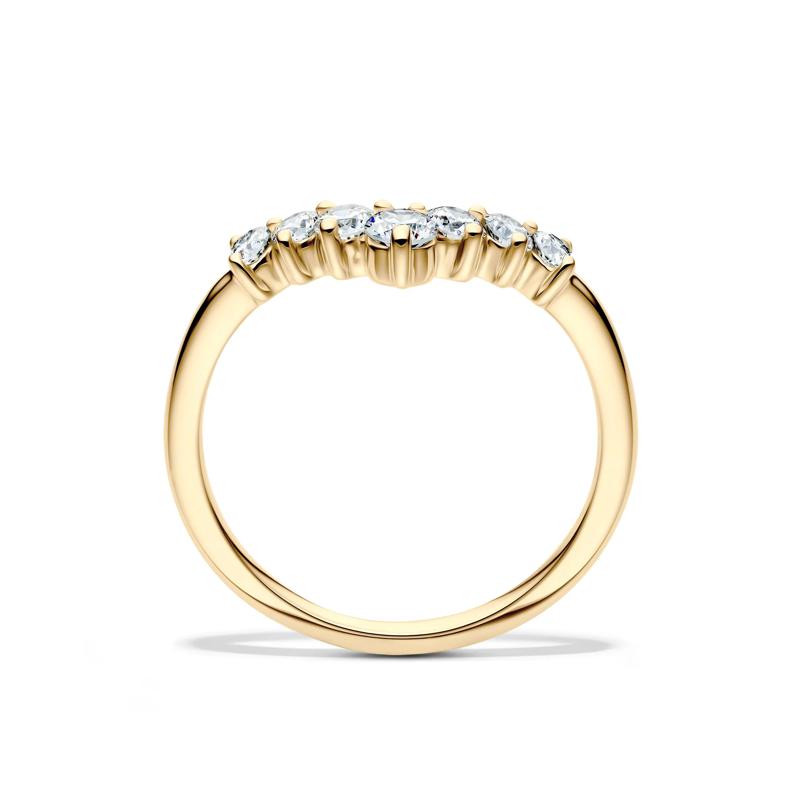 Diamond Chevron Contour Band in 14K Yellow Gold &#40;1/2 ct. tw.&#41; – Image 2 of 4