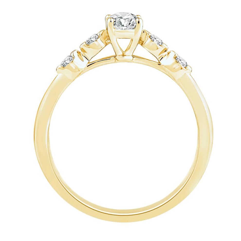 Lab Grown Diamond Oval Promise Ring in 10K Yellow Gold (1/2 ct. tw.) – Image 2 of 3