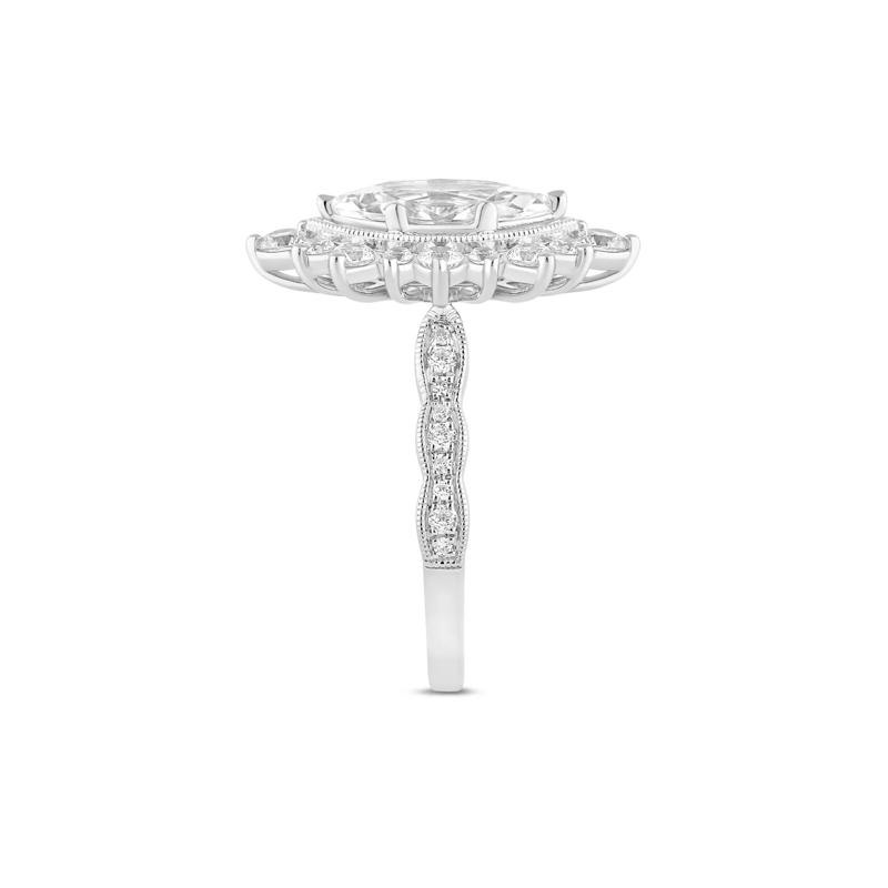 Lab Grown Diamond Marquise-Shaped Halo Engagement Ring in 14K White Gold &#40;2 1/3 ct. tw.&#41; – Image 3 of 3