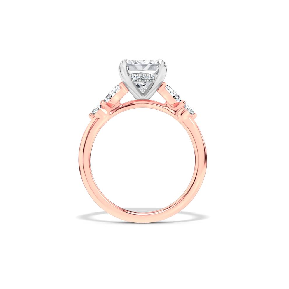 Lab Grown Diamond Radiant Hidden Halo Engagement Ring in 14K Rose Gold (4 ct. tw.) – Image 2 of 4