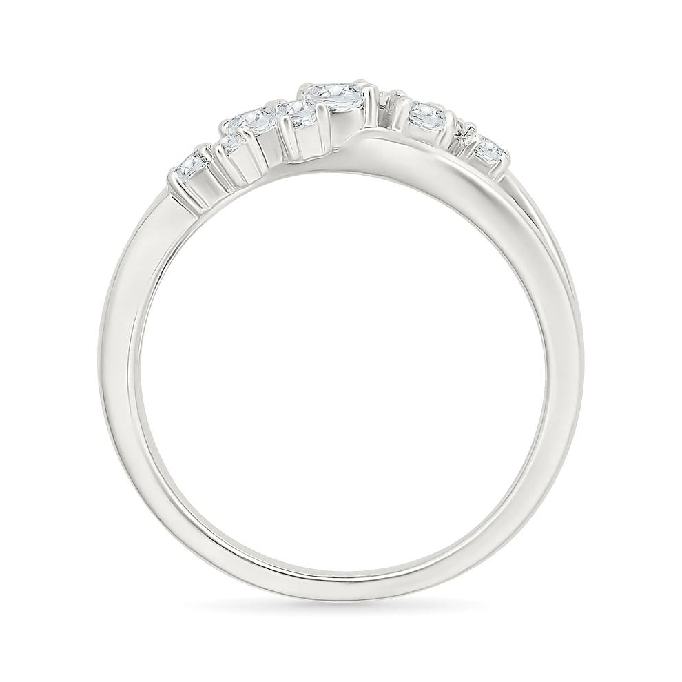 Diamond Crossover Ring in Sterling Silver (3/8 ct. tw.) – Image 2 of 5
