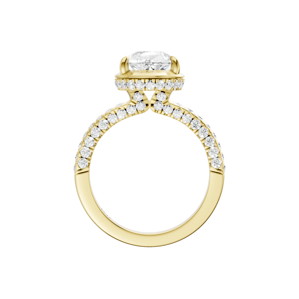 Ezra Lab Grown Diamond Pear-Shaped Center Engagement Ring in 14K Yellow Gold (3 3/4 ct. tw.) – Image 4 of 5
