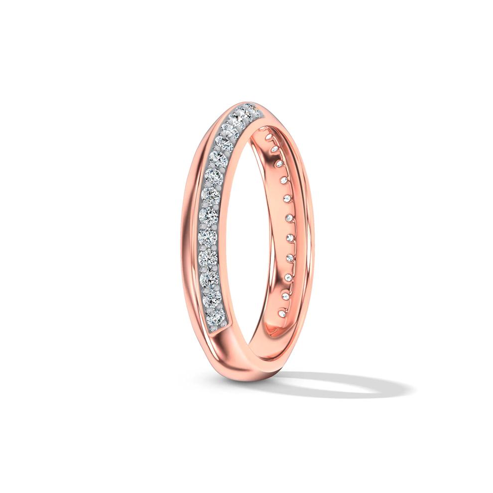 Lab Grown Diamond Knife-Edge Anniversary Band in 10K Rose Gold (1/3 ct. tw.) – Image 3 of 4