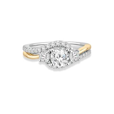 Diamond Round Engagement Ring in 14K White Gold (1 1/4 ct. tw.)