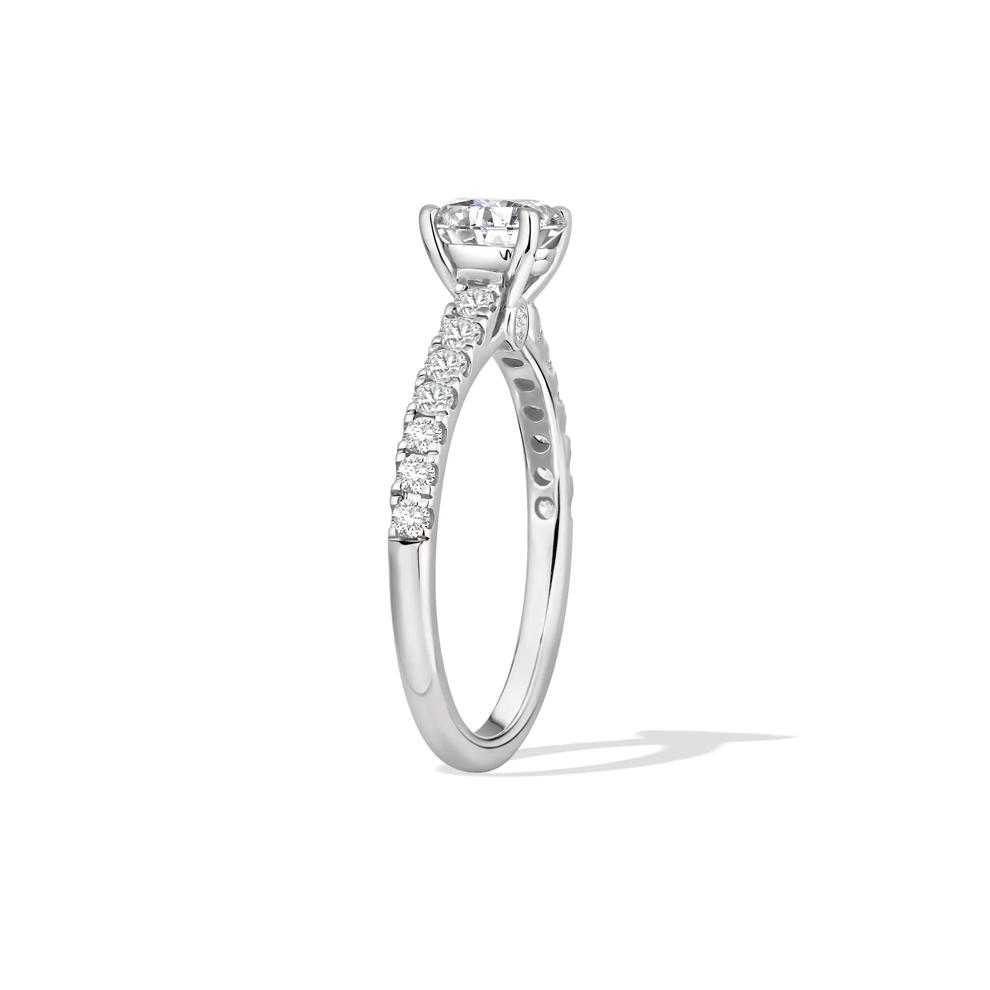 Lab Grown Diamond Round Center Engagement Ring in 10K White Gold (1 1/3 ct. tw.) – Image 3 of 4