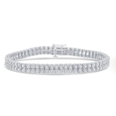 Diamond Two-Row Tennis Bracelet in Sterling Silver, 8.25" (1 ct. tw.)