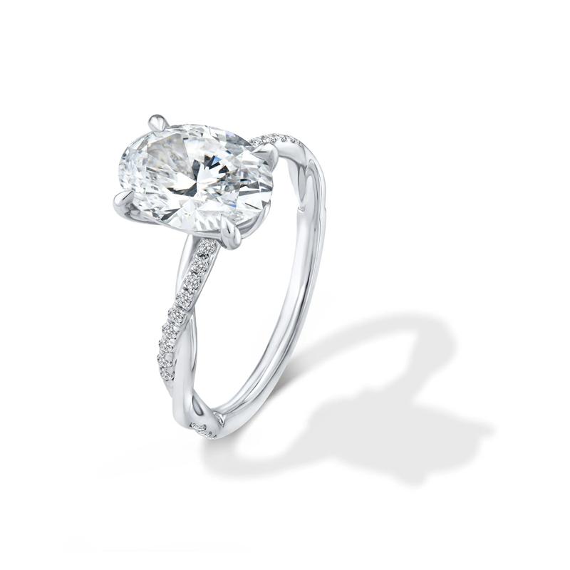 Lab Grown Diamond Oval-Shaped Engagement Ring in Platinum &#40;2 1/7 ct. tw.&#41; – Image 4 of 4