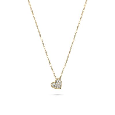Diamond Accent Heart Pendant in 10K Yellow Gold