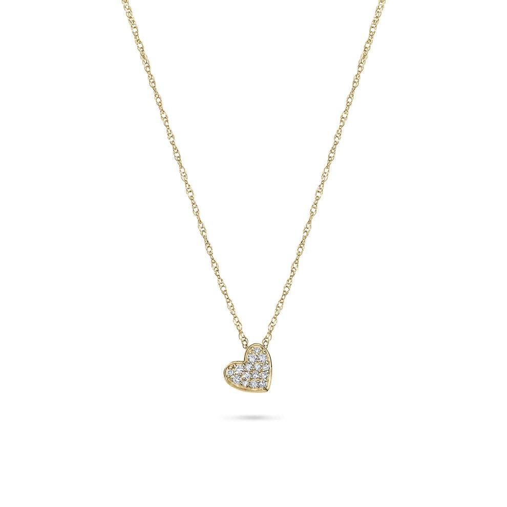 Diamond Accent Heart Pendant in 10K Yellow Gold – Image 1 of 4