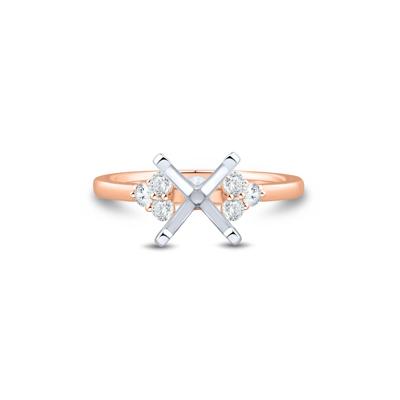 Lab Grown Diamond Semi-Mount Engagement Ring in 14K Rose & White Gold (1/4 ct. tw.) (Setting Only)