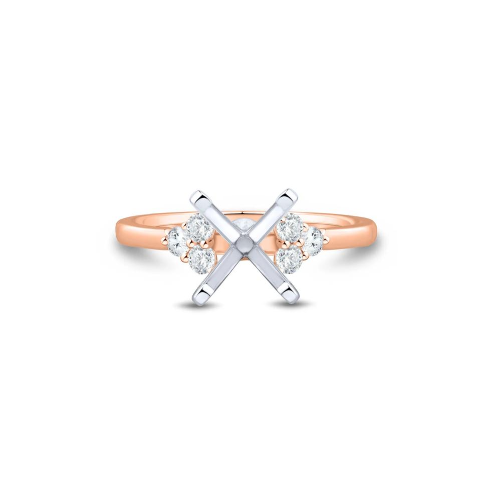 Lab Grown Diamond Semi-Mount Engagement Ring in 14K Rose &amp; White Gold (1/4 ct. tw.) (Setting Only) – Image 1 of 6