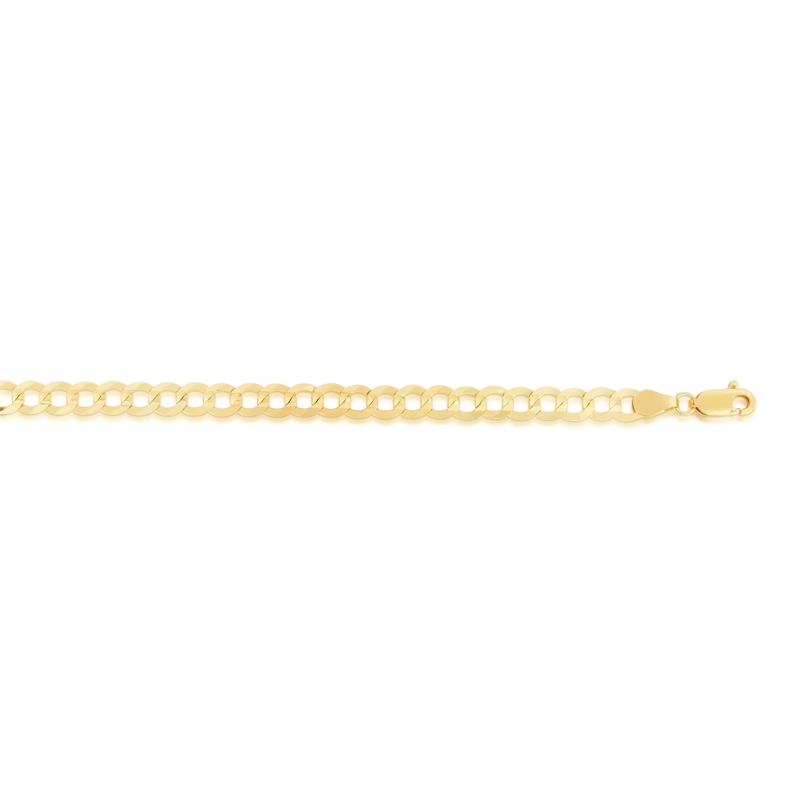 Men&#39;s Diamond-Cut Curb Chain Necklace in 10K Yellow Gold, 22&quot;  – Image 4 of 5