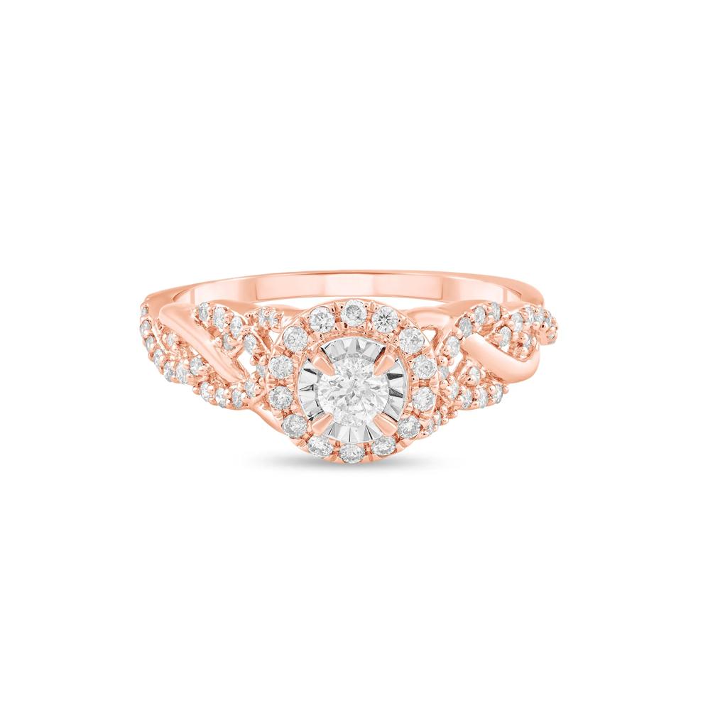 Diamond Center Engagement Ring in 10K Rose &amp; White Gold (1/2 ct. tw.) – Image 1 of 4
