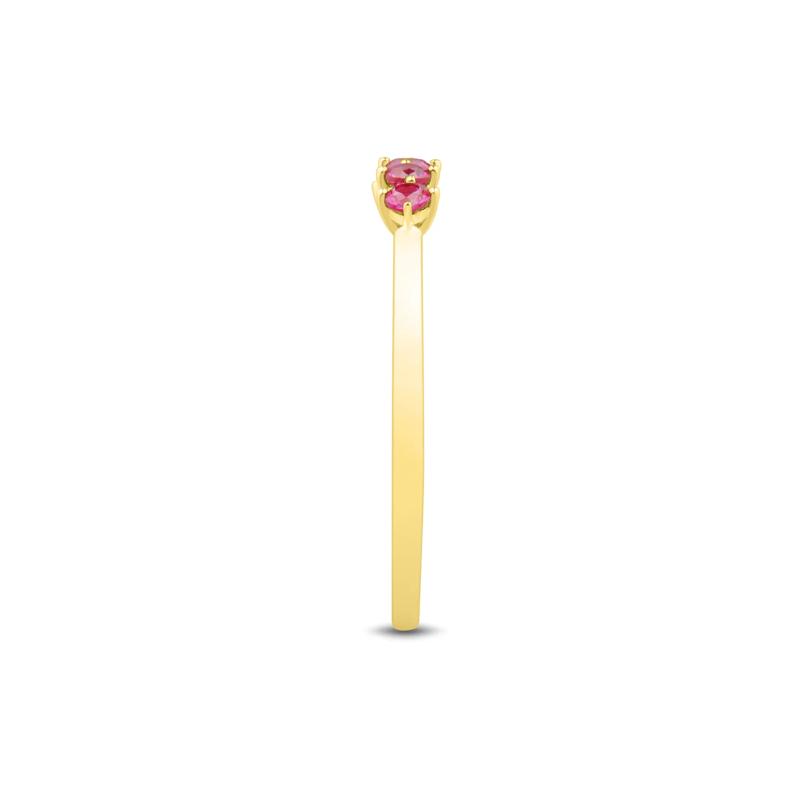 Lab-Created Ruby Five-Stone Band in 10K Yellow Gold – Image 3 of 4