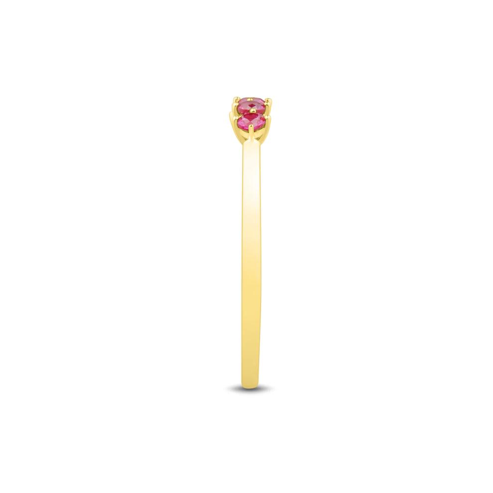 Lab-Created Ruby Five-Stone Band in 10K Yellow Gold – Image 3 of 4