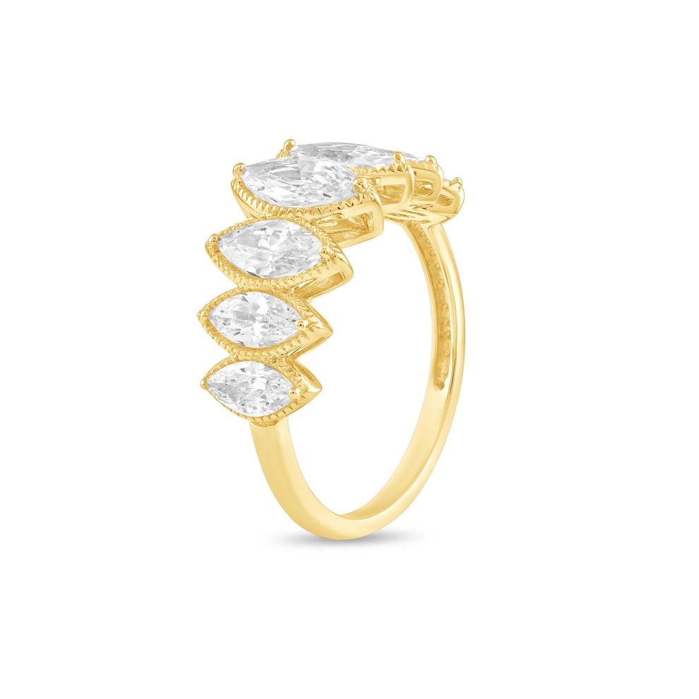 Lab Grown Diamond Marquise Seven-Stone Band in 10K Yellow Gold (2 ct. tw.) – Image 4 of 4